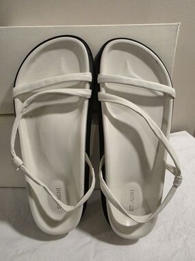 St. Agni White Twist Sandal 40